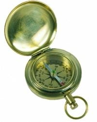 Boussole à gousset élégante en laiton doré