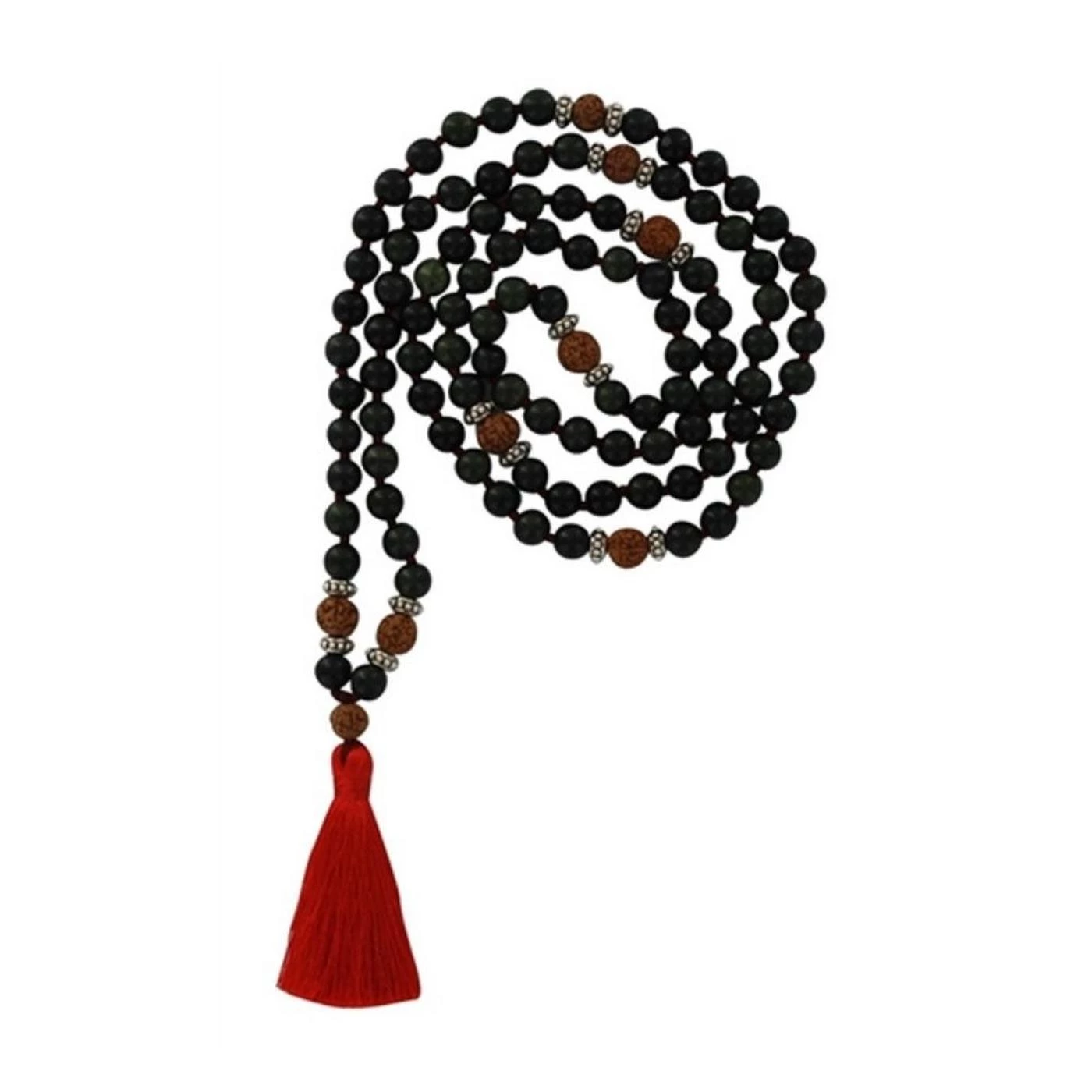 Mala en Serpentine et Rudraksha