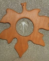 SUSPENSION FEUILLE EN BOIS et SON CRISTAL SWAROVSKI