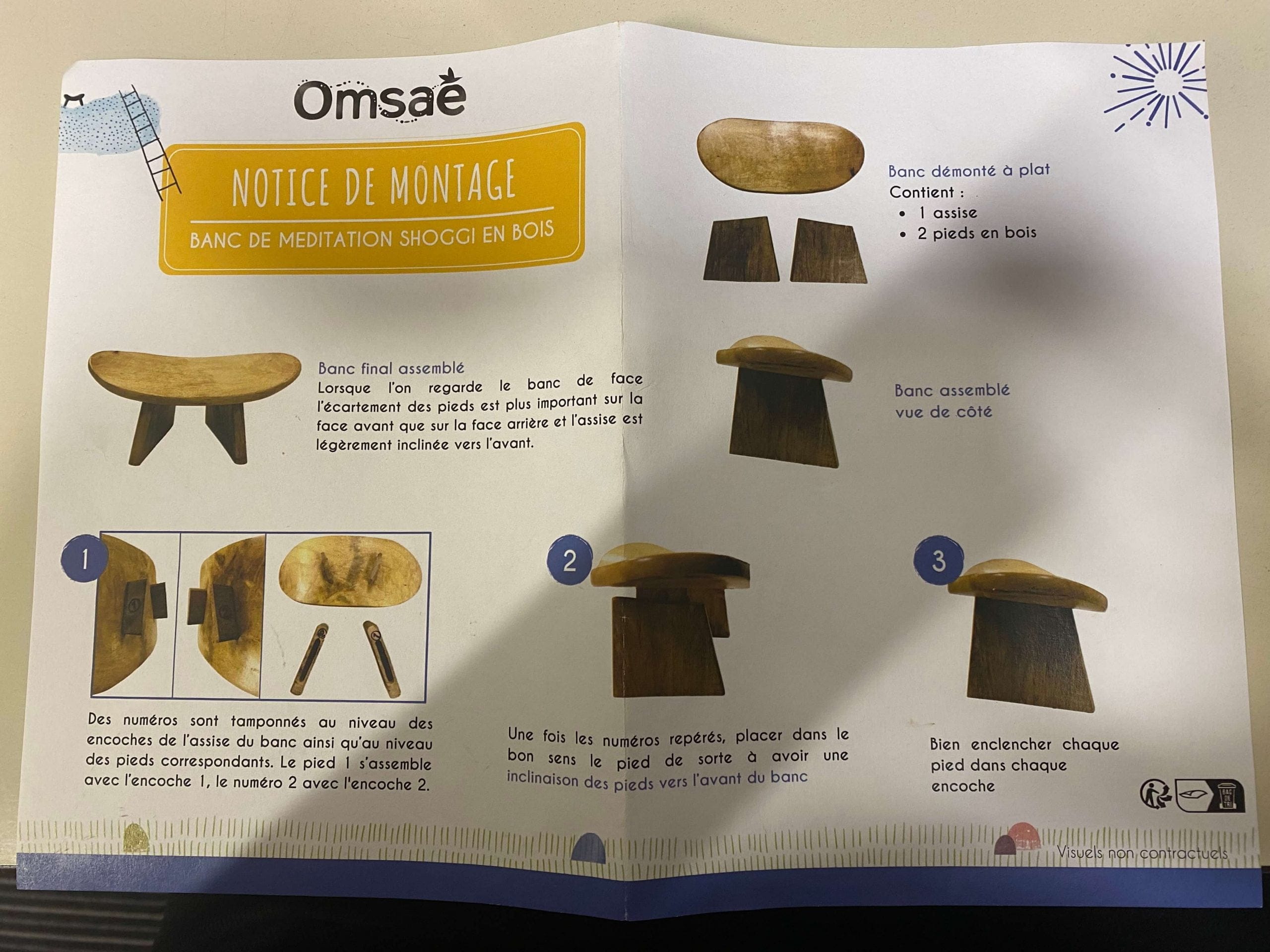 Banc de méditation en bois ( et sa notice ) – Image 6