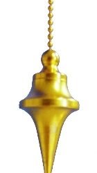 Pendule Trouvier ou Discry pointe en laiton doré chaîne perlée poids 40gr