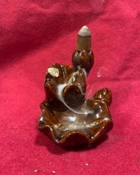 Brule encens brun en forme de lotus