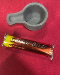 Porte encens en terre cuite gris foncé