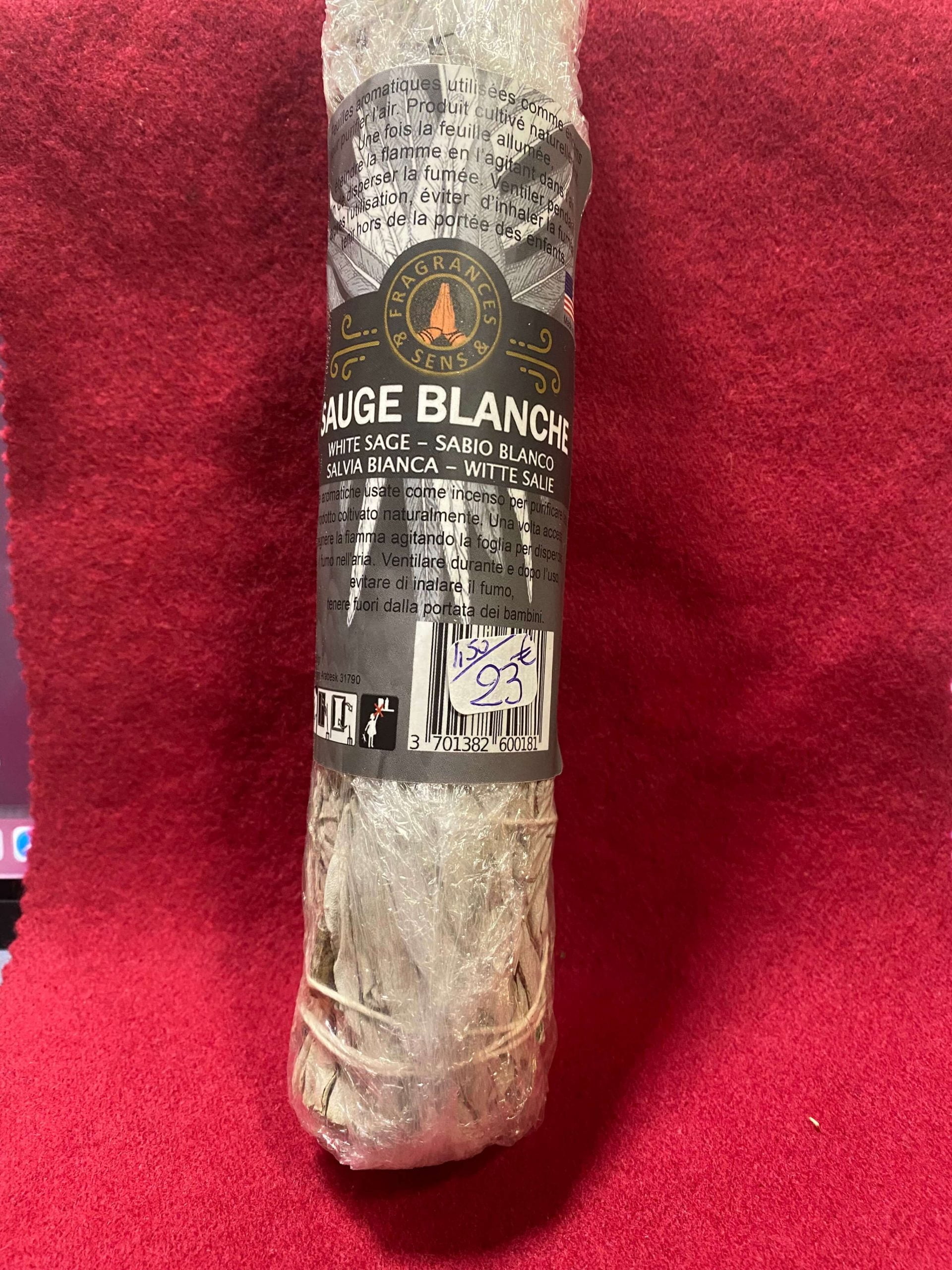 Fagot Sauge blanche grand modèle - 22cm longueur - 3,5 cm largeur