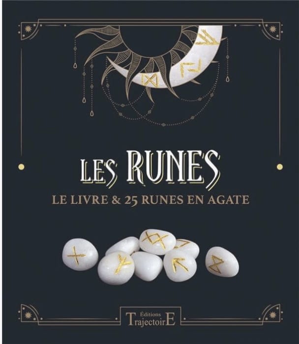 Les Runes - Le livre & 25 runes en agate - Coffret