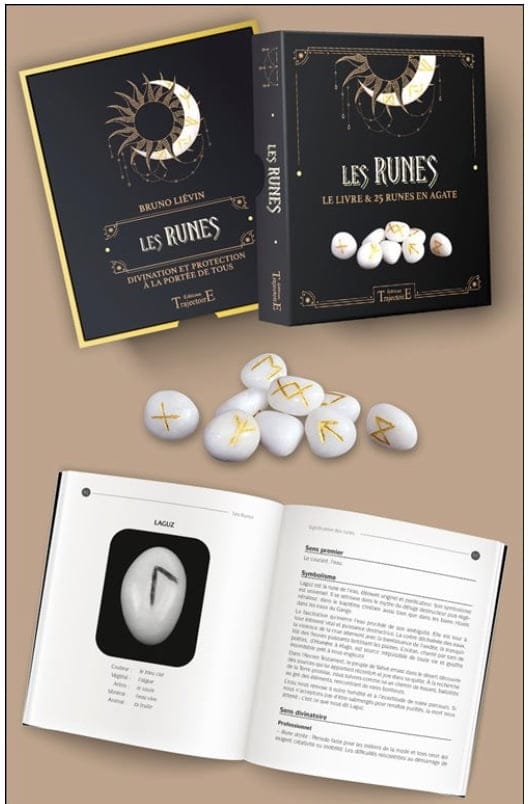 Les Runes - Le livre & 25 runes en agate - Coffret – Image 3