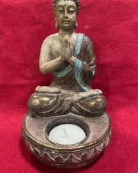 Statue Bouddha résine peinte à la main