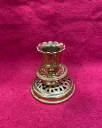 Bougeoir dentelle en laiton doré massif