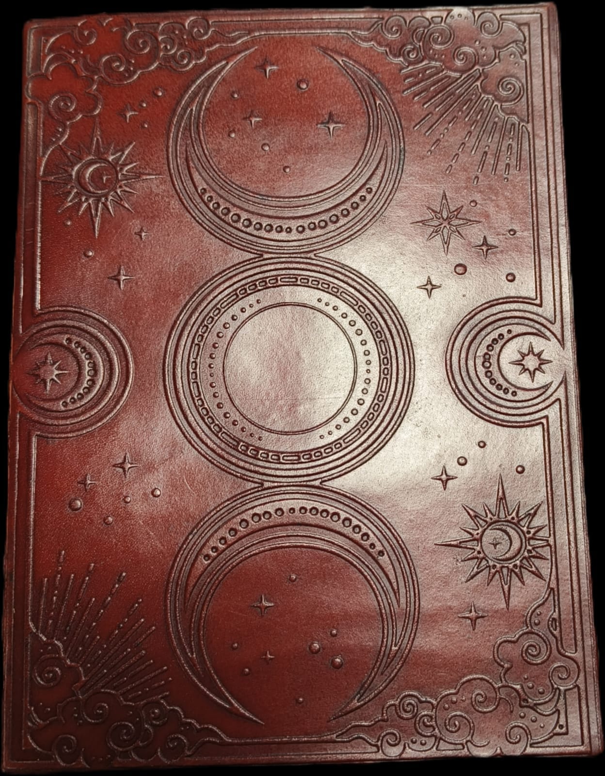 Grimoire en cuir Triple Lune